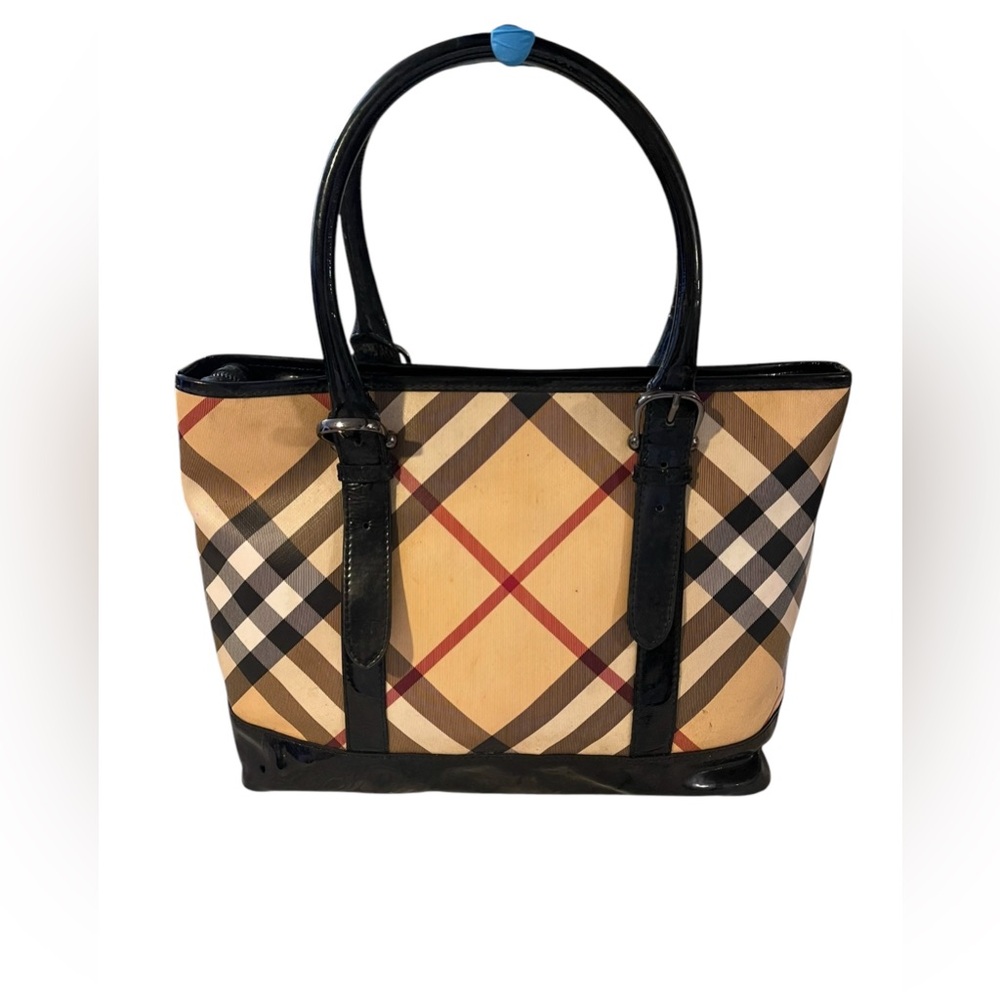 Burberry Tan and Black Iconic Tote Bag - Picture 2 of 14